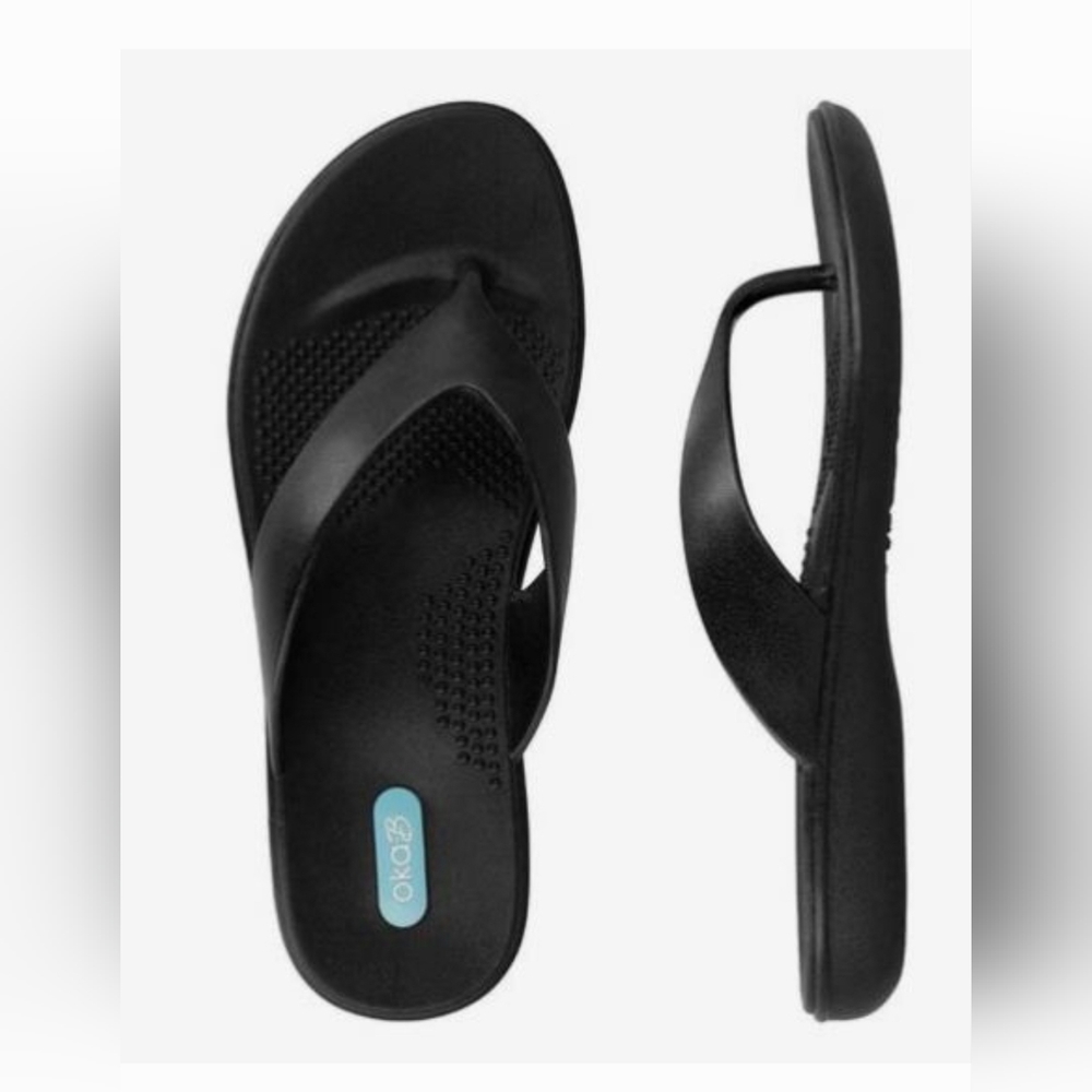 Oka B. Elle Flip Flop, size M (6.5 - 7.5), Black